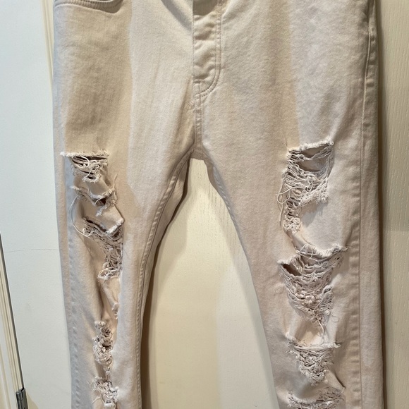 Topman - White Distressed Jeans - Picture 3 of 5